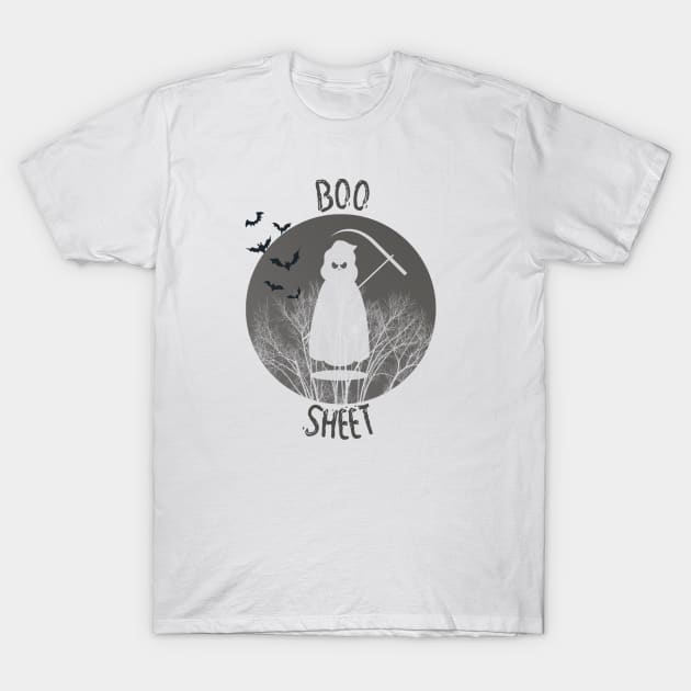 Is Boo Sheet Ghost In Mask Halloween tees T-Shirt by SAM DLS